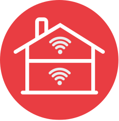 Ícone representando wifi pela casa toda.