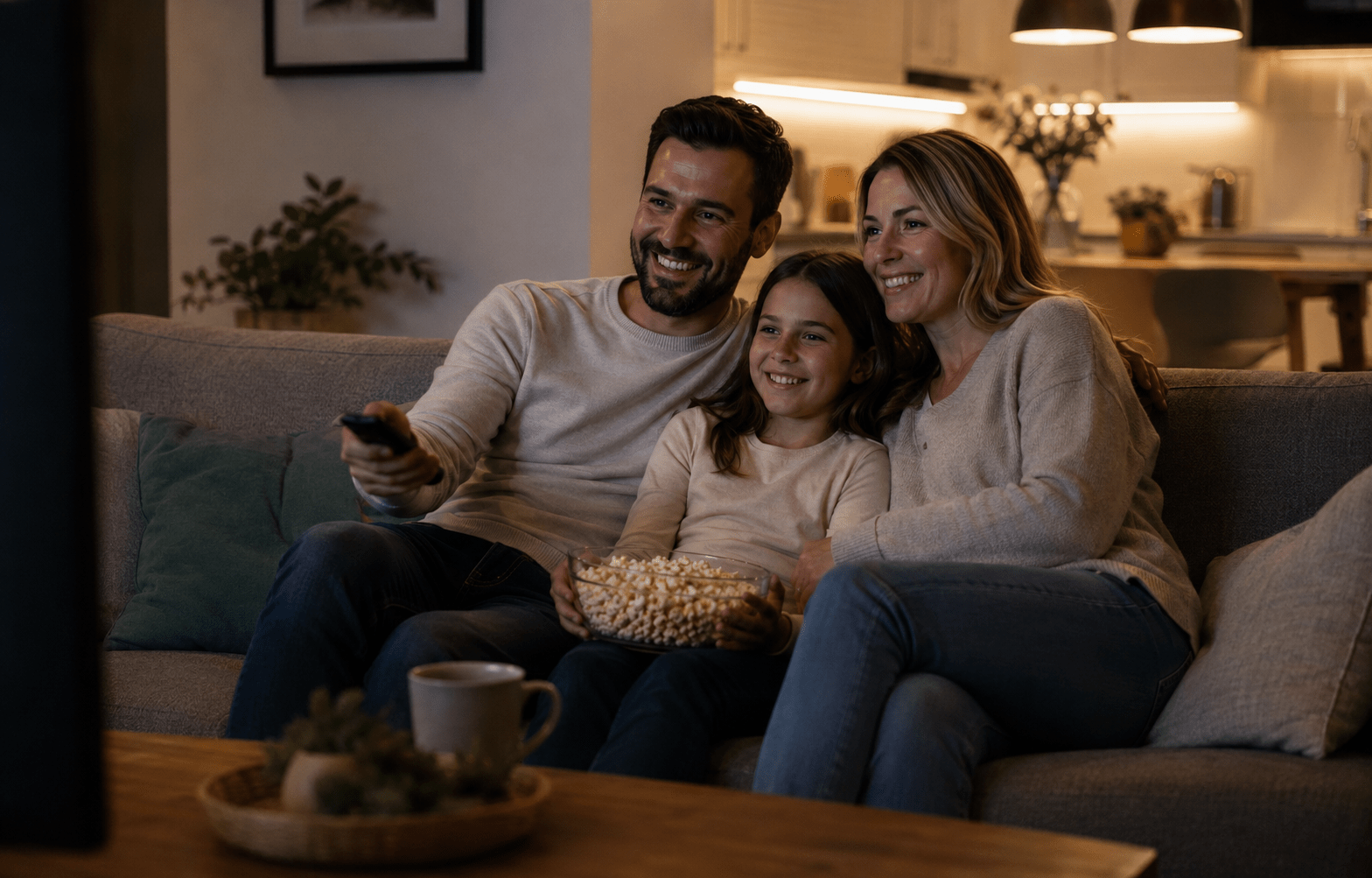 Família usando vários aparelhos ao mesmo tempo com internet de 1 giga da PKNET em Curitiba